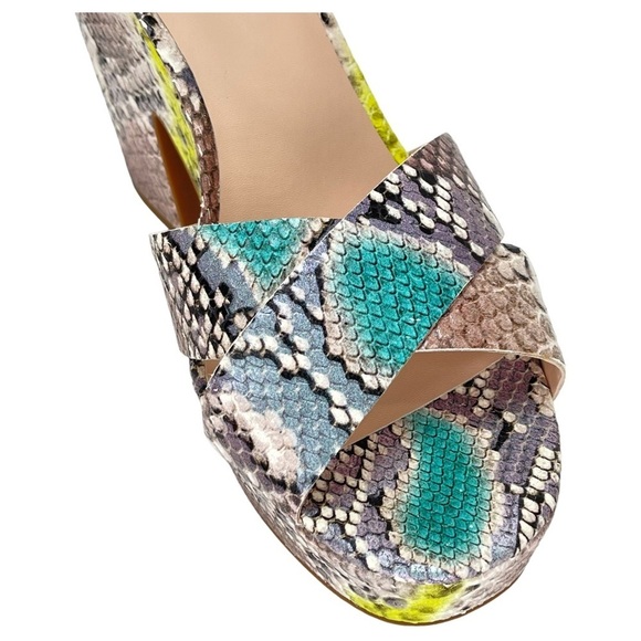 Kate Spade New York Womens Platform Sandals 10M Grace Lemon Sorbet Leather - Picture 11 of 14